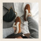 Women's Ankle Boots Mid-tube Flat Snow Boots Winter Warm Shoes Round Toe Suede Wool Blend Short Boots Low Heel Non-slip Solid Slip On Flat Shoes