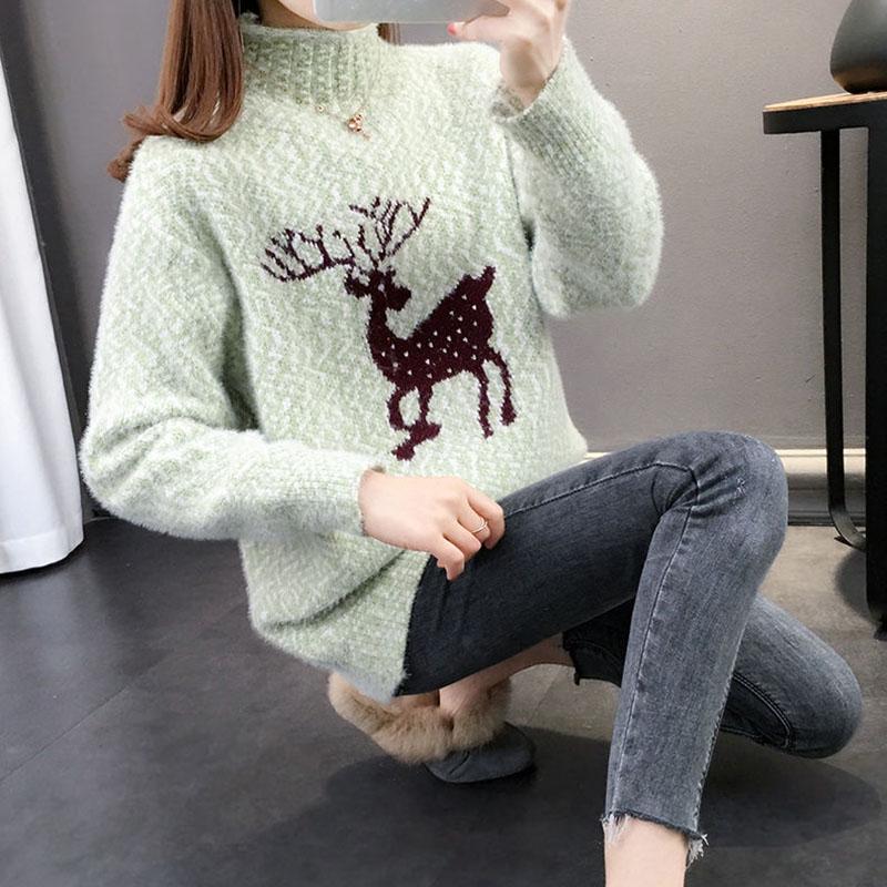 Winter Casual Simple Sweater Long-sleeved Pullover Knit Bottoming Shirt Young Women's Top