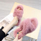 Women's Fluffy Slippers for Autumn and Winter Outer Wear Flat All-match Shoes