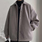 Warm Woolen Jacket Coat All-match Loose Thickened Lapel Woolen Coat Men and Women Casual Long-sleeved Zipper Jacket