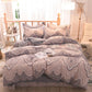 5D Carved Velvet Four-piece Crystal Velvet Warm Quilt Cover Sheets Thick Warm Velvet 4Pcs Set