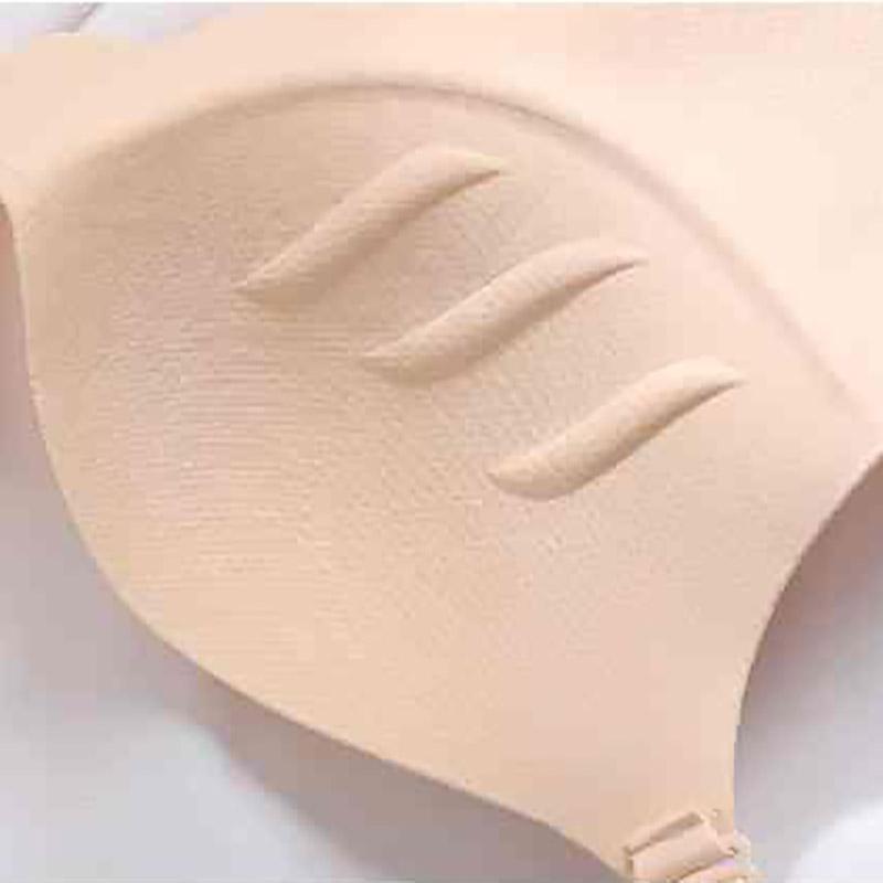 Japanese Solid Color One-piece Non Marking Bra with Auxiliary Breast Collection, Gathered Anti Sagging Non Empty Cup Women's Underwear Bra