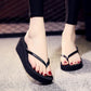 Thick-soled and High-heeled Flip Flops Casual Thin Strap Sponge Cake Sandals and Slippers Female Summer Flip Flops Non-slip Soft Beach Shoes