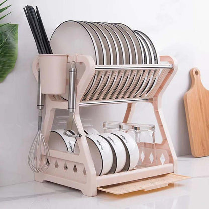 Kitchen Shelf Bowl Dish Storage Shelving Tableware Cupboard Multi-storey Storage Rack
