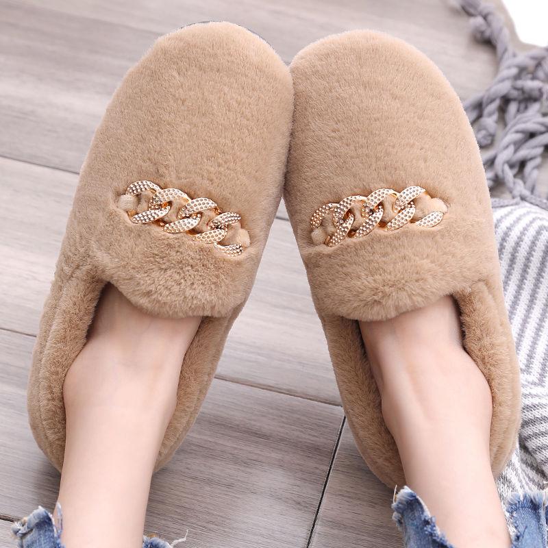 Women's Autumn and Winter Beanie Shoes Women's Warm Thick-soled Flat Outer Wear Fleece Padded Shoes