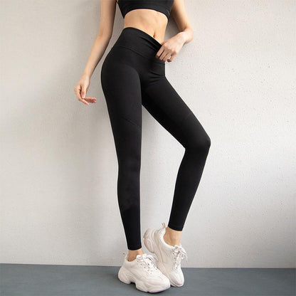 Plus Velvet Seamless Yoga Pants Women's Outer Wear Gym Running Belly High Waist Pants Sports Pants Autumn and Winter