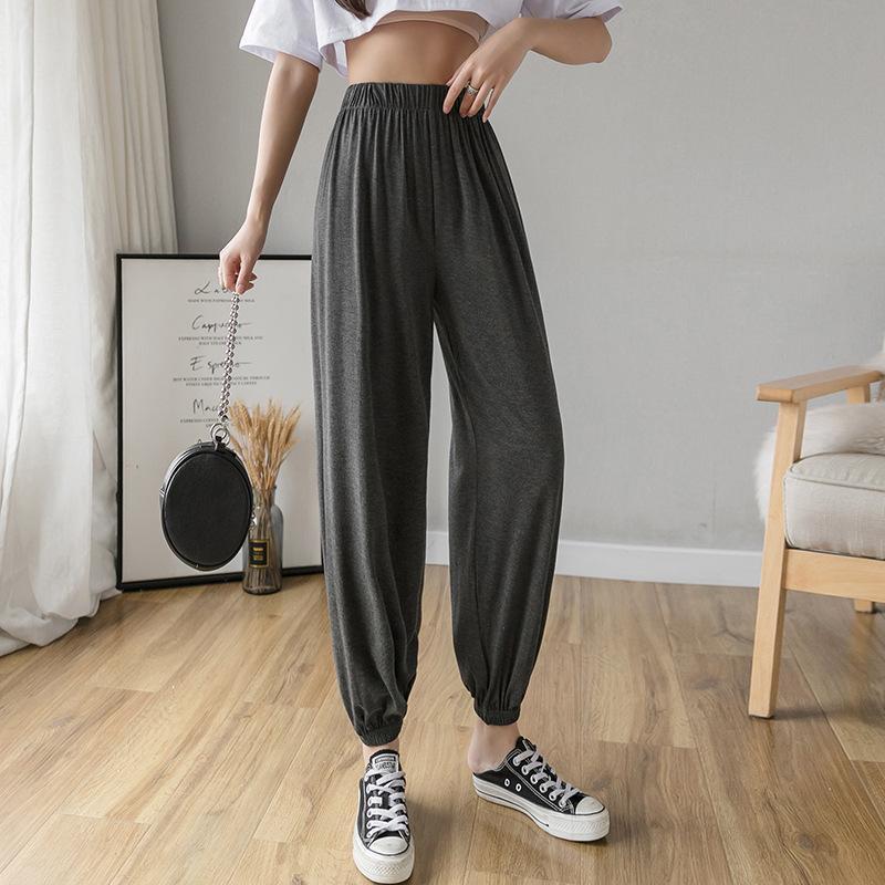 Modal Summer Korean Version of The High-waisted Thin Harem Trousers Waist Pants Student Loose-fitting Trousers