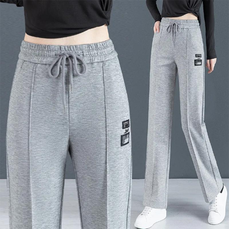 Sports Pants Women's Spring, Summer and Autumn Loose Straight Wide-leg Pants High Waist Solid Color Casual Pants Women's Outer Wear Pants