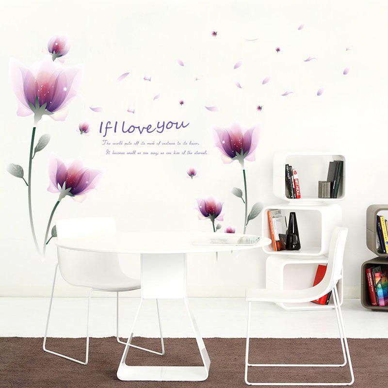 [Wall sticker ]Romantic Love Flower Wall Stickers Home Decor Living Room Bedroom Wall Decals Diy Dec