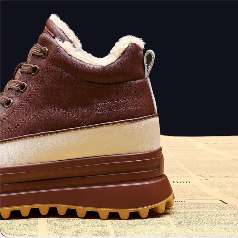 High-top Casual Shoes Women Autumn and Winter All-match Thick-soled White Shoes Sports Shoes Loose Shoes Board Shoes Plus Velvet Shoes