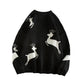 WTEMPO Christmas Couple Sweater Soft Casual Knitted Sweater Winter Warm Pullover