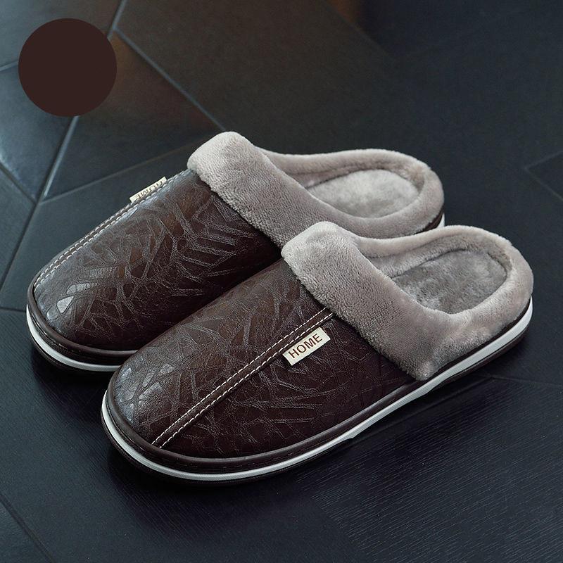 Winter Men's Large Size Thick-soled Non-slip Indoor Warm Cotton Slippers