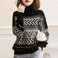 Autumn Simple Nordic Style High Neck Drop Shoulder Long Sleeve Turtleneck Sweater Plus Size Women's Clothing