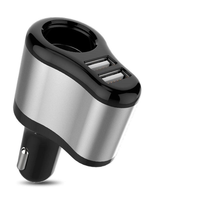 Gold/Silver Car Charger 3-in-1 Fast Charge Adapter Cigarette Lighter Head Power Adapter