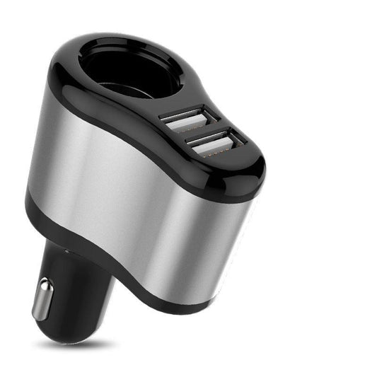 Gold/Silver Car Charger 3-in-1 Fast Charge Adapter Cigarette Lighter Head Power Adapter