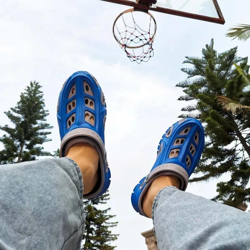 Men's Daily Non-slip Hollow Hole Shoes Outdoor Leisure Beach Sandals Sports Slippers Summer Bathroom Flip Flops