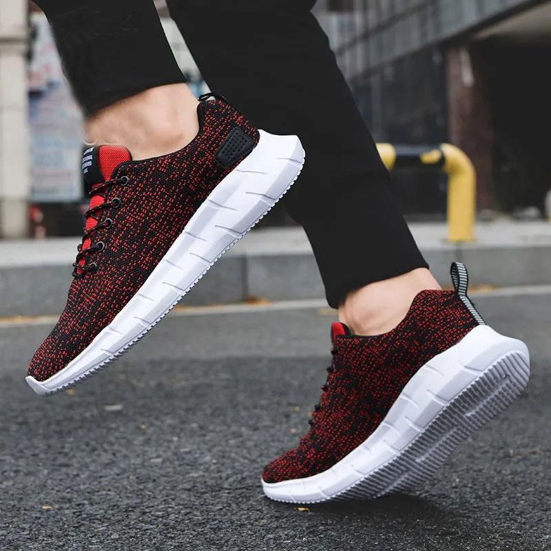 Men's Sports Shoes Running Shoes Mesh Breathable Fitness Shoes Korean Version Large Size Lightweight Outsole Non-slip Casual Shoes Men