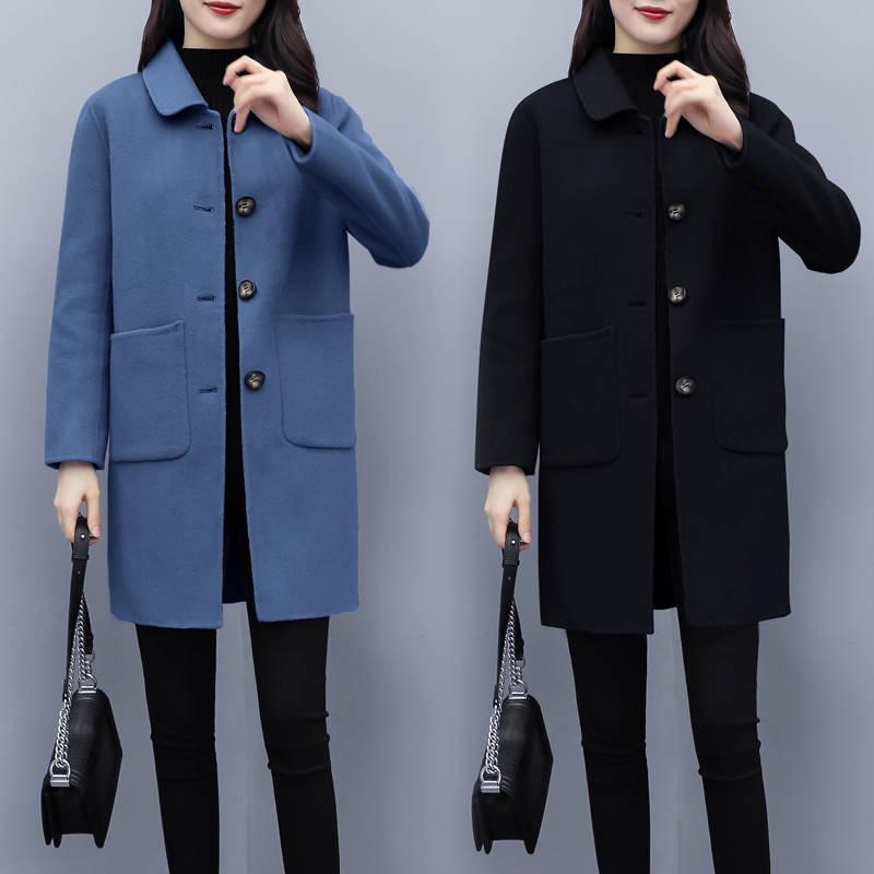Women Jacket Autumn Winter Coat Fashion Women's Lapel Overcoat Long Woolen Overcoat Women Coats