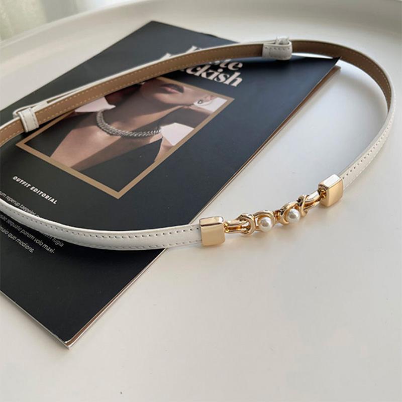 Belt Women's Fine Decoration with Skirt Waist Seal Waist All-match Pearl Shirt Suit Temperament Small Belt