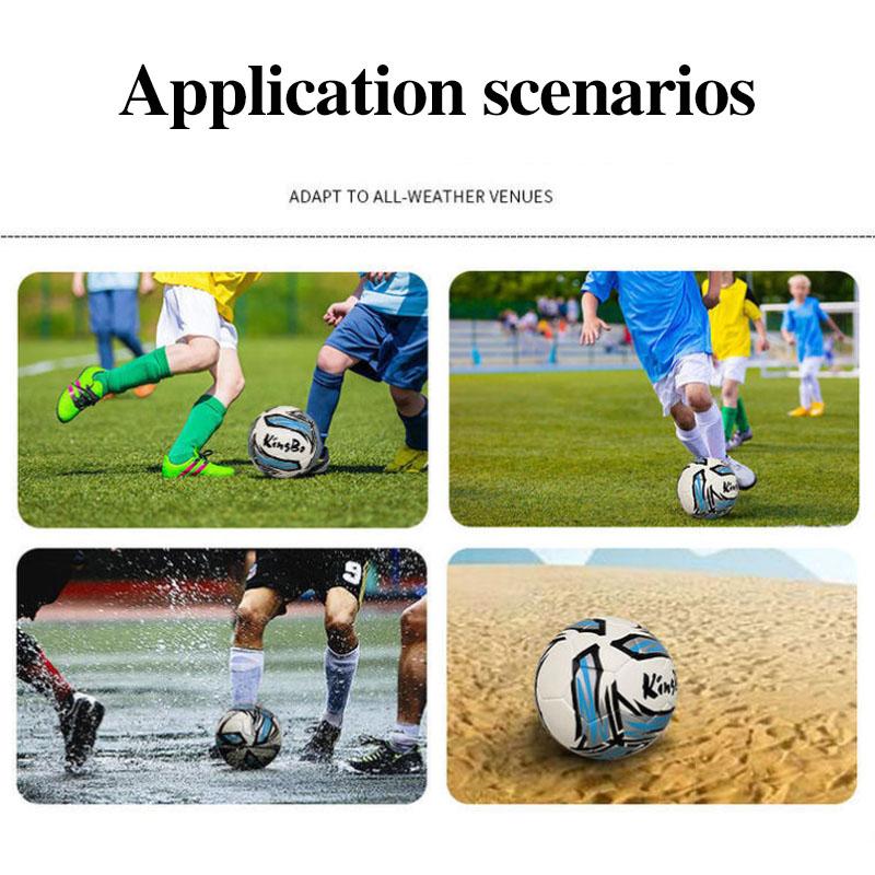 KinsBo Size 5 Standard Soccer Ball PU Soft Leather Football Training and Competition Football Wear-resistant Soccer