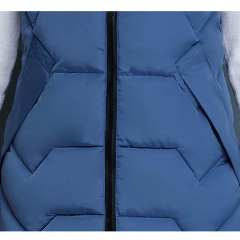 Autumn and Winter Down Cotton Vest Women's Mid-length Slim Waistcoat Waistcoat Was Thin Cotton Jacket Plus Size
