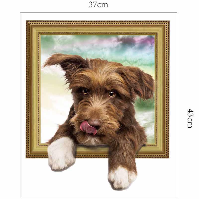 Stickers Vivid and Cute Dog Living Room Bedroom Children's Room Pet Shop Background Decorative Wall Stickers Removable