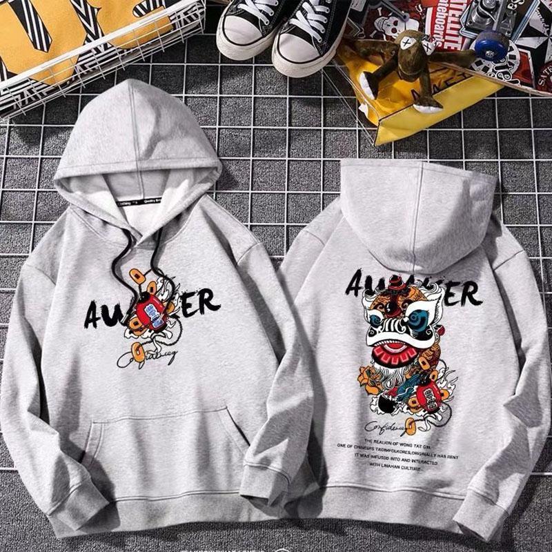 Sweater Men's Autumn and Winter Models 2021 New Ins National Tide Trend All-match Hooded Fashion Plus Velvet Men's Jacket Tide