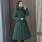 Long Down Jacket Fashion Casual Waist Belted Cotton Jacket Lengthened Thick Loose Over-the-knee Windbreaker Jacket