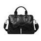 Business Briefcase Men Black Striped PU Leather Handbag Shoulder Diagonal Computer Bag