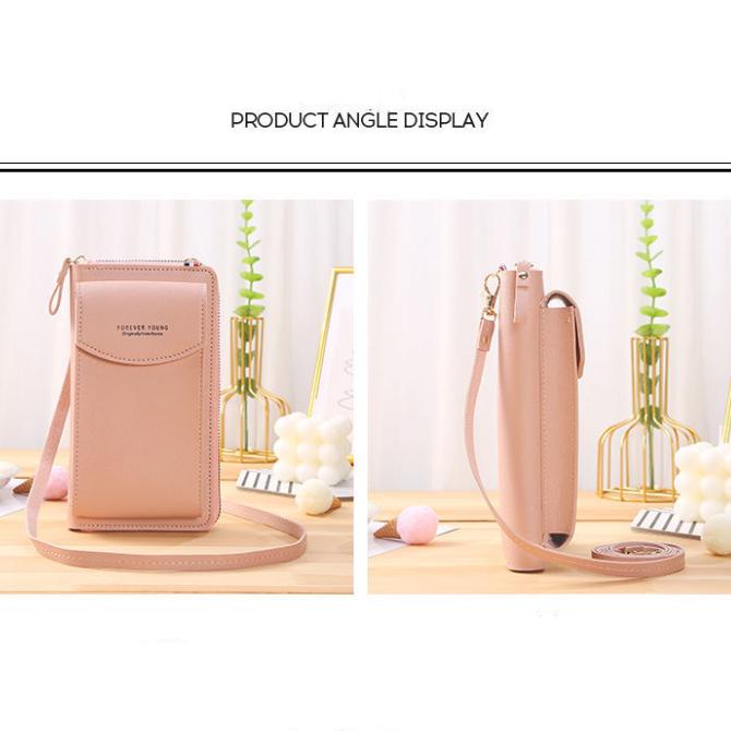 Women PU Leather Cell Phone Pocket Fashion Card Holders Small Crossbody Bag