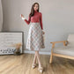 Autumn and Winter New High-waist Woolen Plaid Skirt Women's Mid-length A-line Large Skirt Over-the-knee Umbrella Skirt Autumn