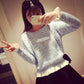 Autumn Winter  Sweater Women's Pullover Sweet Wood Ears Student Short Clothes Fresh Knitted Bottoming Sweater
