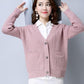 Autumn and Winter Loose Sweater Thick Knitted Cardigan Jacket Short Solid Color Women's Top