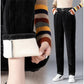 Fleece Pants Women Autumn and Winter Lamb Casual Pants Fashion Straight High Waist Harem Pants Thick Trousers