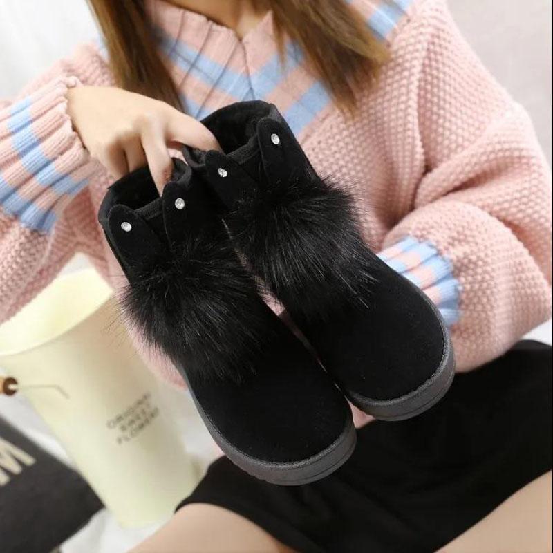 Winter Snow Boots Women Plus Velvet Plus Cotton Warm Short Boots Flat Suede Winter Boots Short Tube Cotton Shoes