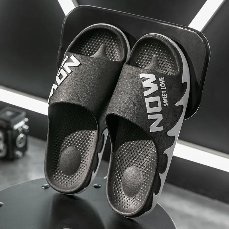 Men's Slippers Outside Wear Bathroom Non-slip Thick Bottom Wear-resistant Slippers Summer