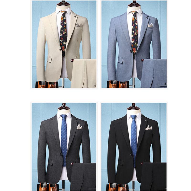 Two-piece Suit Men's Suit Jacket Trousers Spring and Autumn Small Suit Business Casual Best Man Groom Dress