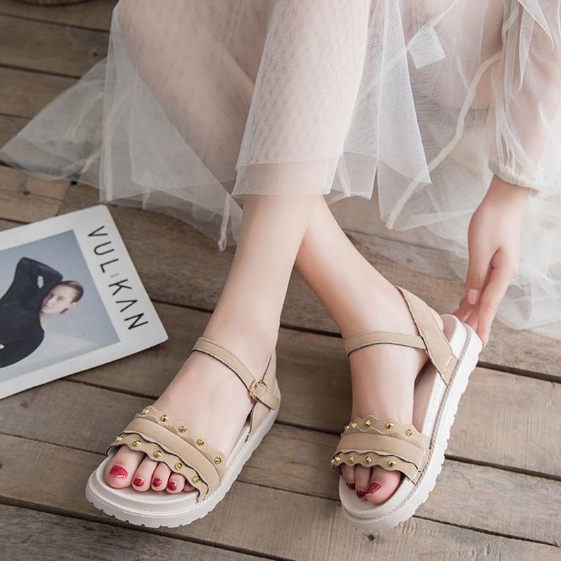 Sandals Female Students Korean College Style Summer All-match Soft Sole Pregnant Women Shoes Flat Non-slip Beach Shoes