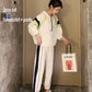 Joker Long -Sleeved Casual Sweatshirt Set Large Size Spring And Autumn Women 'S Clothing 2pcs Set