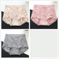 3 Packs of Antibacterial Sexy Women's Panties Japanese Mid-waist Briefs with Cotton Crotch Body Sculpting Buttocks Beautifying Trousers