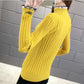 Autumn and Winter Lace Half High Neck Bottoming Shirt Slim Knit Warm Sweater Fashion Simple Female Top