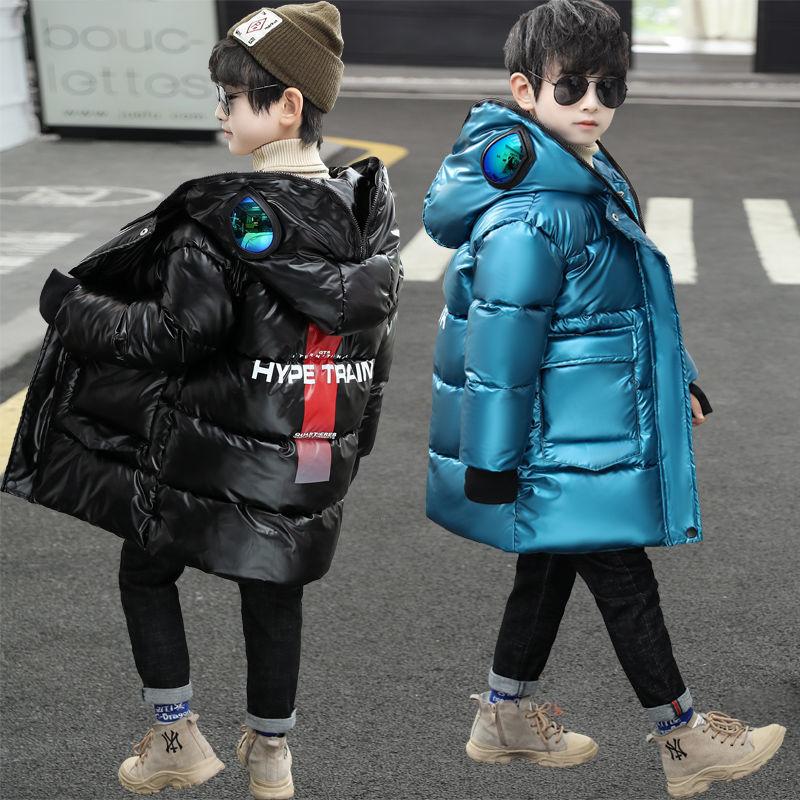 Good-looking Boys' Cotton-padded Jacket Mid-length Thick Winter Clothing Fashion Medium-and-large Children's Down Cotton Jacket