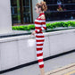 European and American Autumn  Winter Sexy Soff-shoulder Turtleneck Sweater Dress Long Slim Striped Knitted Dress Bottoming Pencil Dress