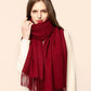 Cashmere Long Solid Color Scarf Women's Cold Protection and Warm Tassel Scarves Thick Custom Red Scarf Unisex