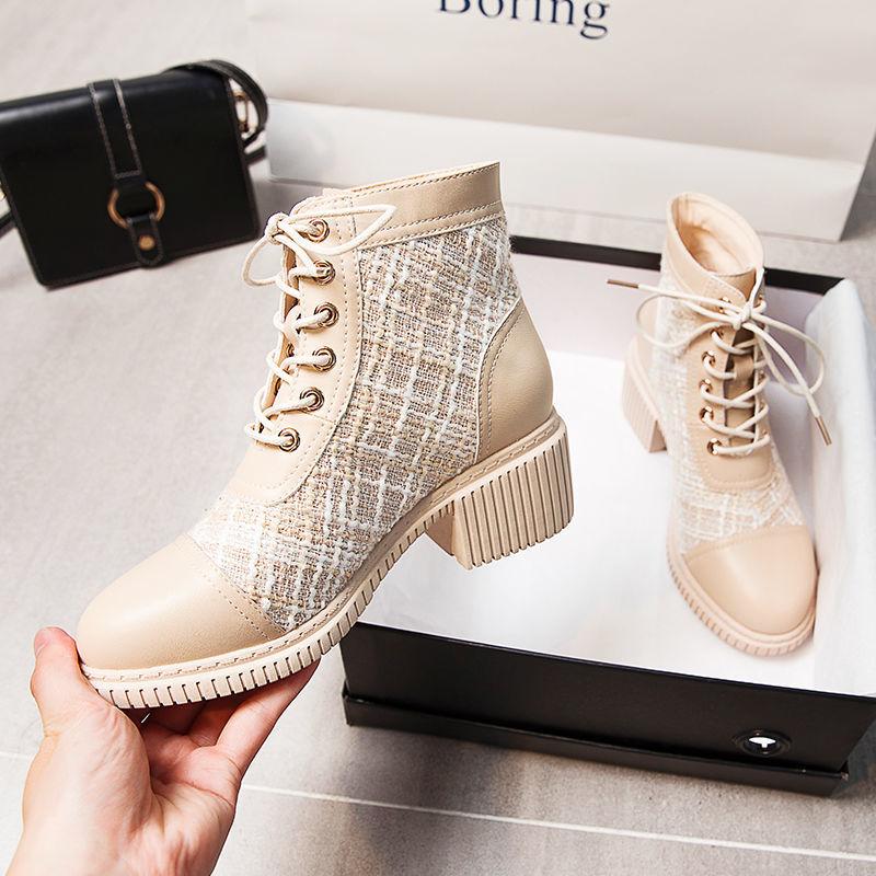 Women's Boots Martin Boots Women's Spring and Autumn Single Boots Thick High-heeled Boots All-match Women's Boots