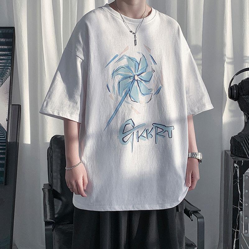 New Summer T-shirt Men's Short-sleeved Handsome and Versatile Round Neck Loose Student T-shirt