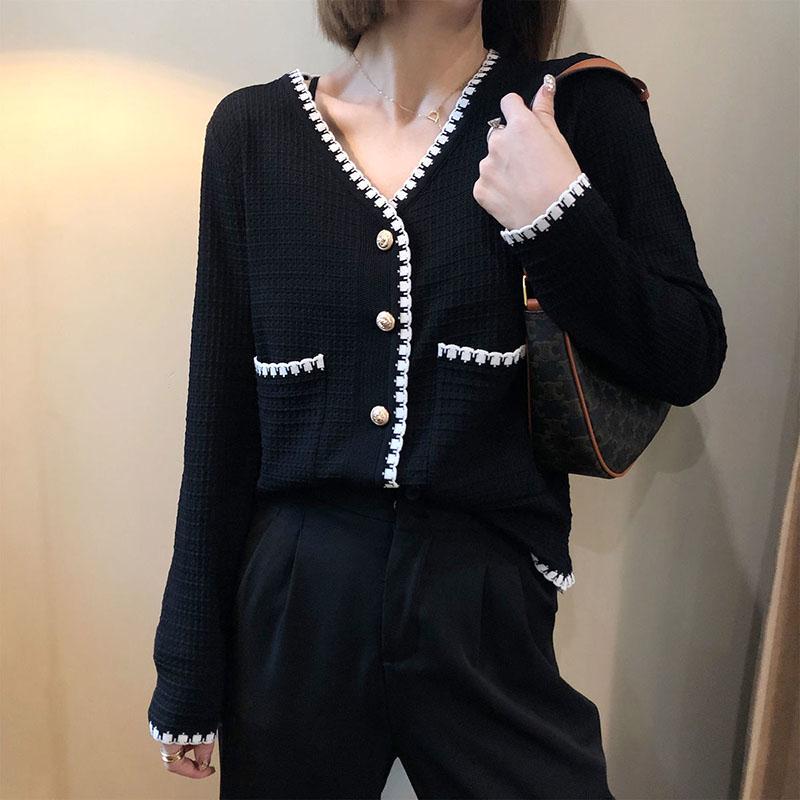Autumn/Winter Knitted Jacket Cardigan Large Size Fashion Sweater Fashion Simple Female Top