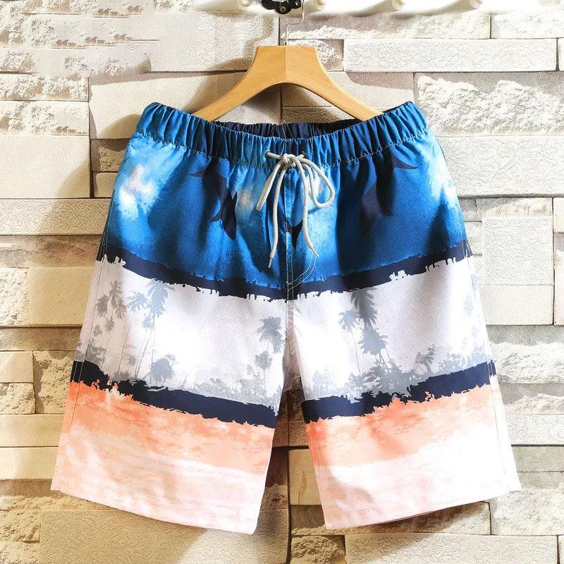 Quick-drying Loose Beach Pants Men Plus Fat Large Size Thailand Seaside Resort Wear  Spring Swimming Trunks Tide Brand Casual Shorts Summer