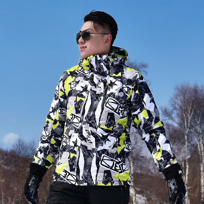Men's Ski Wear Outdoor Warmth Thickening Plus Size Ski Jacket Windproof and Waterproof Single Board Double Board Winter Travel Ski Equipment