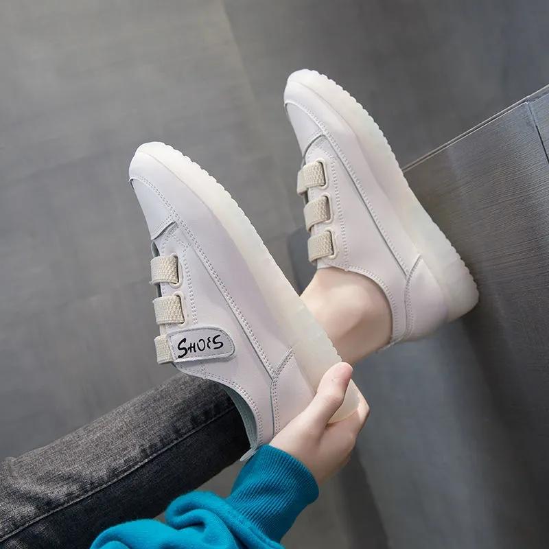 Women's Shoes Velcro Small White Shoes Ladies Soft Sole Sneakers All-match Korean Style Student Flat Casual Board Shoes